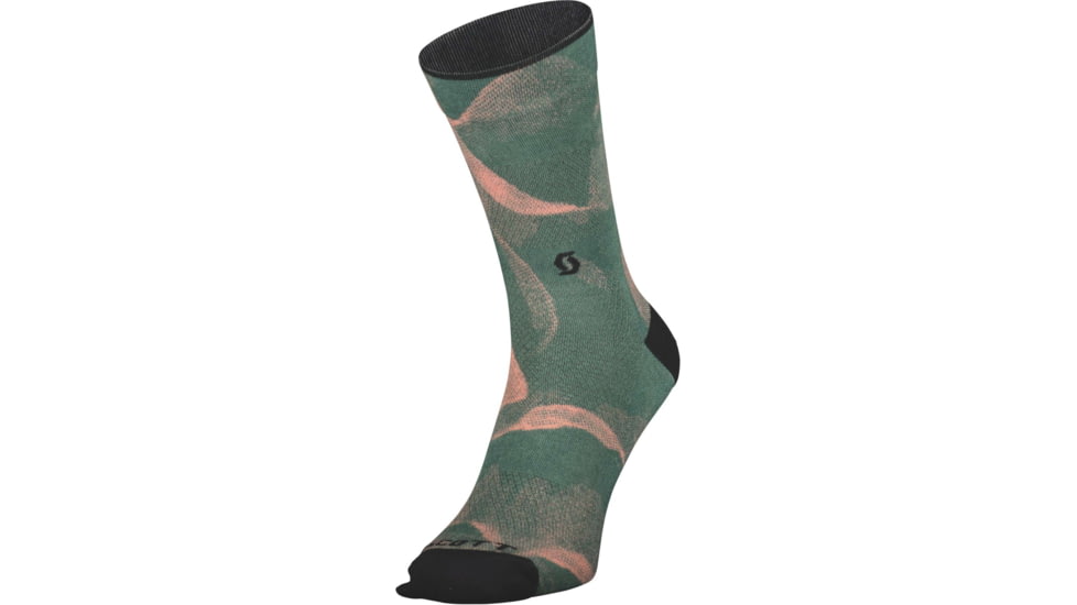 SCOTT Trail Vertic Crew Socks - Womens, Smoked Green/Crystal Pink, 36-38, Small, 2894877166363-36-38