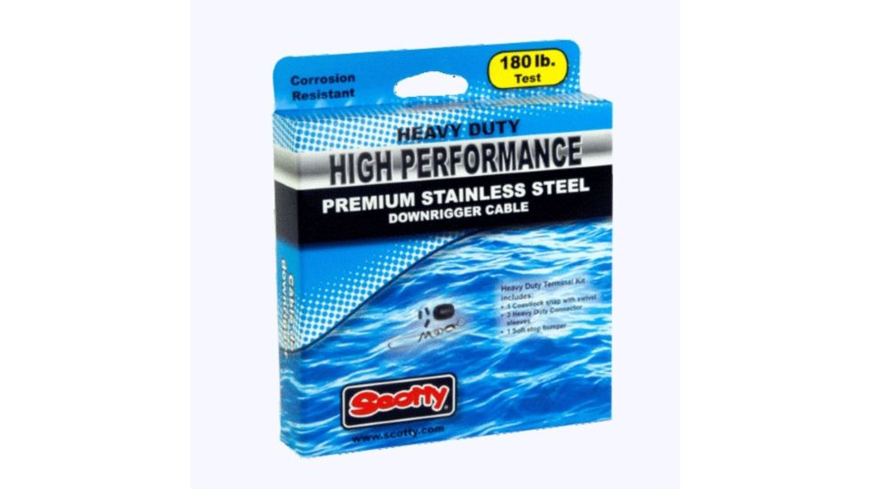Scotty HP SS Replacement Downrigger Cable 316 180lb Test 400 ft Spool 620024