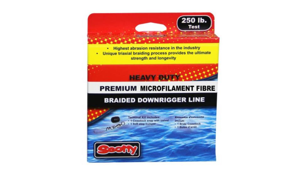 Scotty Premium Braided Fiber Downrigger Line w/ Kit, 250 lb Test, 200 ft Spool 620712