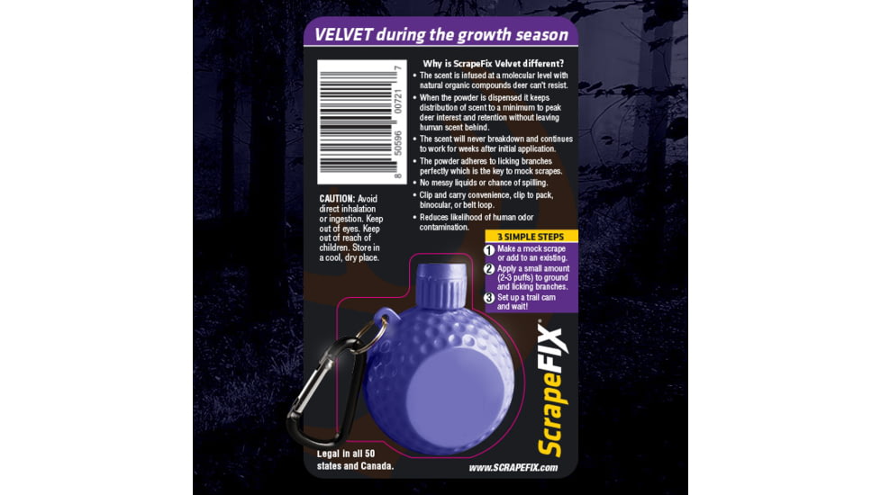 ScrapeFix Velvet Attractant Powder, Purple, SF-VELVET