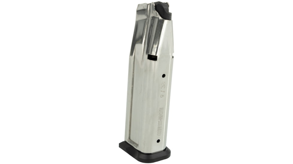 SDS Imports Checkmate 1911 Double Stack 9mm Luger Pistol Magazine, 17 Round, Chrome, 1 Pack, 80001507-17RD