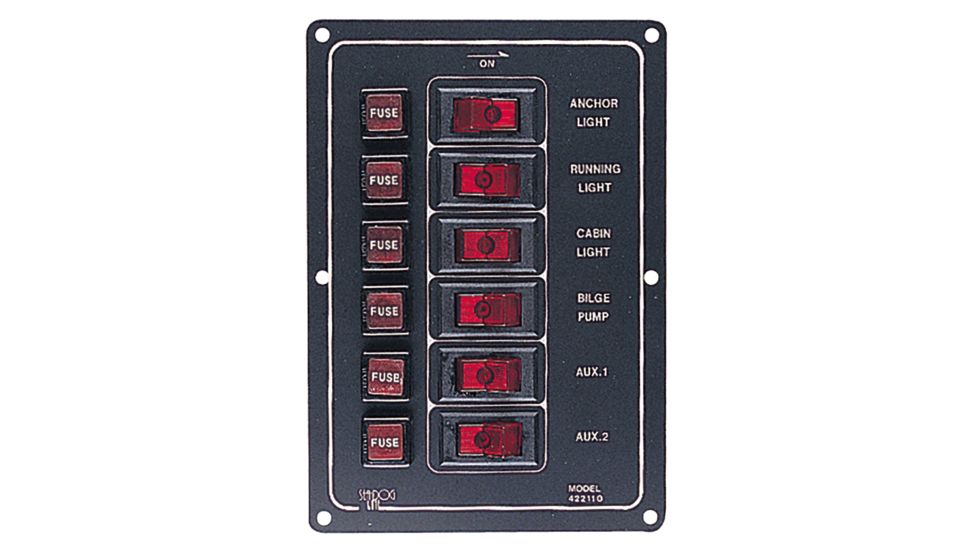 Sea-Dog Aluminum Switch Panel Vertical - 6 Switch 79020