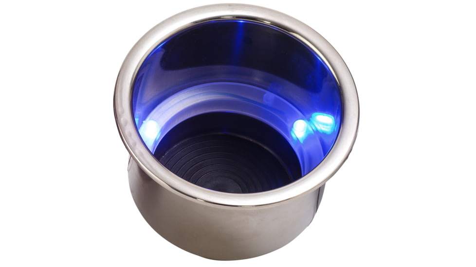 Sea-Dog LED Flush Mount Combo Drink Holder w/Drain Fitting - Blue LED 77177