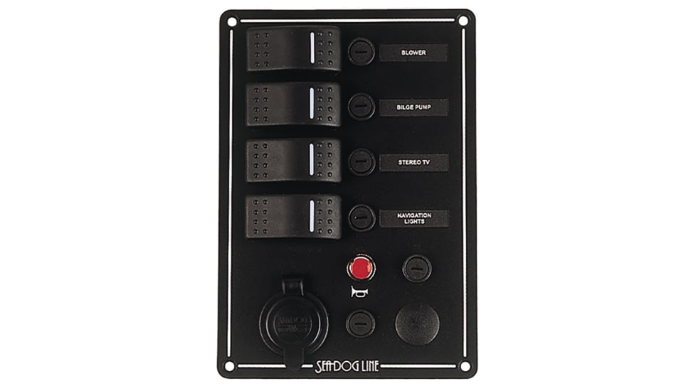 Sea-Dog Panel 3 Circuit w/Power Socket, Horn Button &amp; Ignition Switch 79242