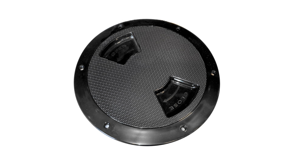 Sea-Dog Quarter-Turn Textured Deck Plate w/Internal Collar - Black - 8" 77464