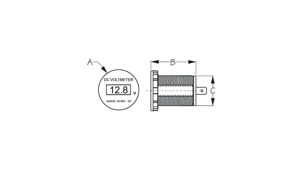 Sea-Dog Sea Dog Organic LED Voltmeter, 421600-1