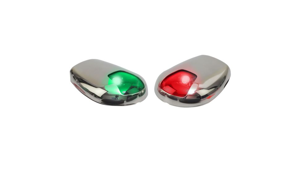 Sea-Dog Side Mount LED Navigation Port / Starboard Lights, 2 NM, Stainless Steel, 400079-1