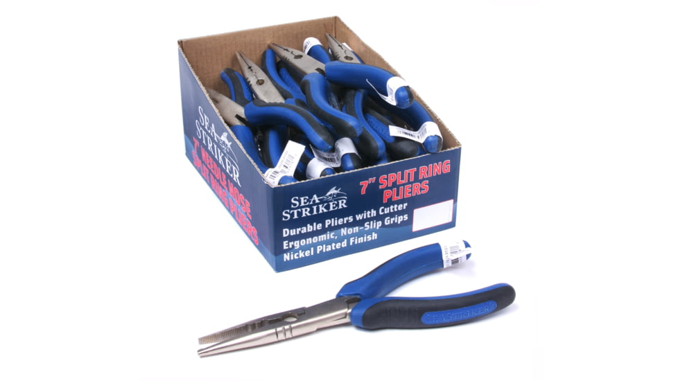 Sea Striker 7" Needlenose Split Ring Pliers Nickel Plated 18Pk, NPS7-18