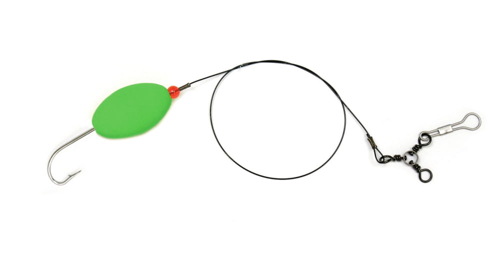 Sea Striker Bluefish Rig 7/0 Plain Hook, Fl Green 2" Oval Float, 24/Ring, FBS3-G