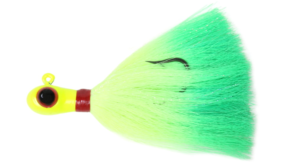 Sea Striker Bugeye Jig 1 1/2 oz, Chartreuse Head/Chartreuse/Green Tail, Mylar, SSCJ15-CCG