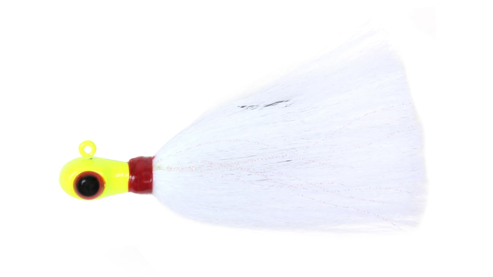 Sea Striker Bugeye Jig, 2 oz, Chartreuse Head/White Tail Mylar, SSCJ2-CW