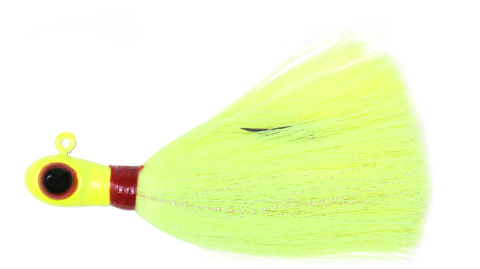 Sea Striker Bugeye Jig, 3 oz, Chartreuse Head/Chartreuse Tail Mylar, SSCJ3-CC