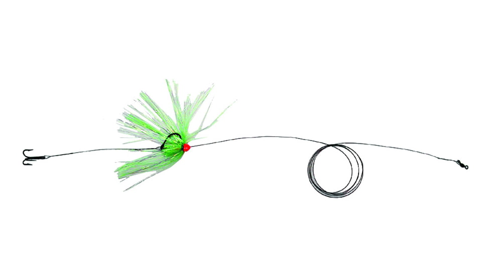 Sea Striker Carolina Live Bait King Rig #5 Solid Wire 1-2/0 Nose Hook, 1-#4 4X Treble Hook, Chartreuse Duster, K1S1T-CHT