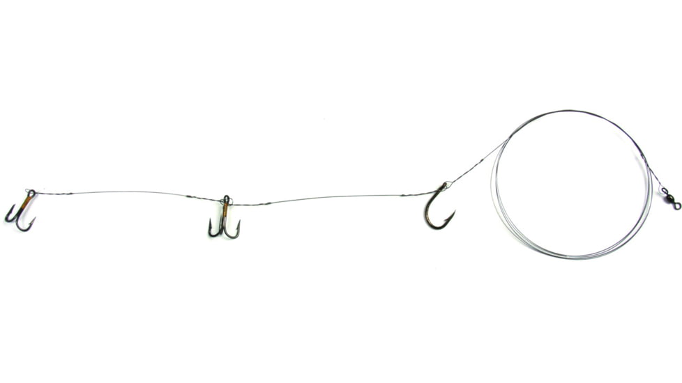 Sea Striker Carolina Live Bait King Rig #5 Solid Wire 1-2/0 Nose Hook, 2-#4 4X Trebles, K1S-2T