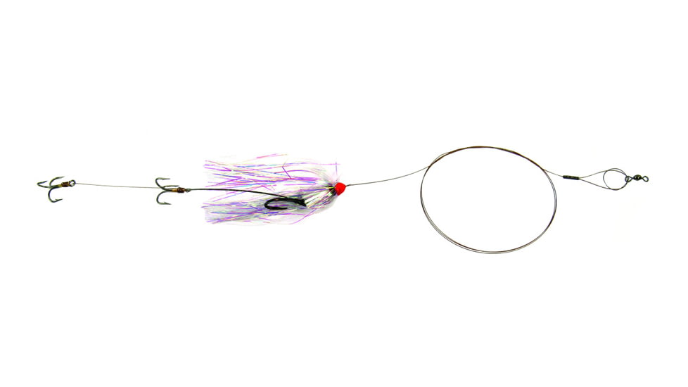 Sea Striker Carolina Live Bait King Rig #5 Solid Wire 2-#4 4X Trebles, Pearl Duster, K2T-PRL