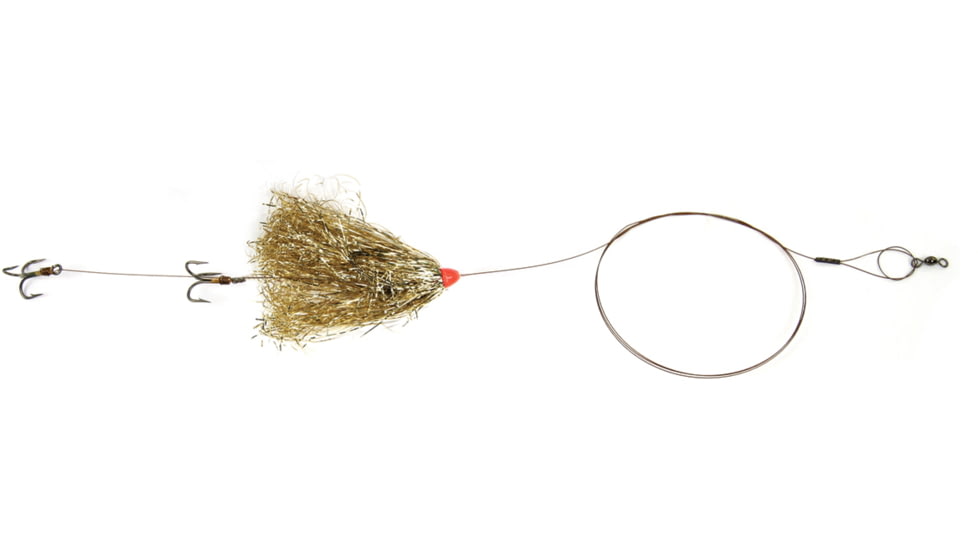 Sea Striker Carolina Live Bait King Rig Coated Wire, 2/0 Nose Hook, 2-4X #4 Trebles Gold Duster, DLBR-GLD