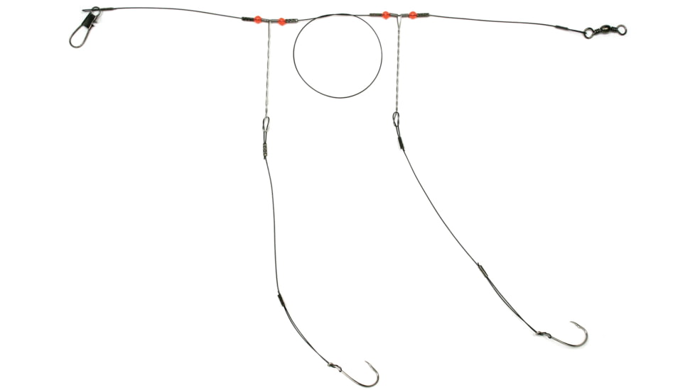 Sea Striker Drum Rig 1060HD Mono Rig, 80lb Wire Snelled Hooks, w/92553 5/0 Hooks, PDR50M-1PK