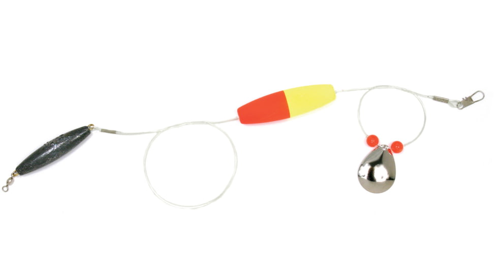 Sea Striker Flounder Rig 25&quot; 40lb Mono, #4 Nickel Blade, 2 1/2&quot; 2-Tone Cork, 1-1/2oz Cigar Weight, 12/Ring, FR2T-112
