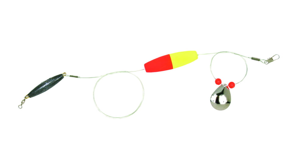 Sea Striker Flounder Rig 25&quot; 40lb Mono, #4 Nickel Blade, 2 1/2&quot; 2-Tone Cork, 1-1/4oz Cigar Weight, 12/Ring, FR2T-114