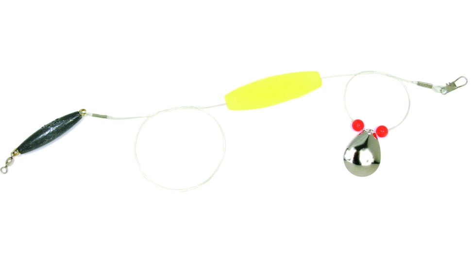 Sea Striker Flounder Rig, 25&quot; 40lb Mono, #4 Nickel Blade, 2 1/2&quot; Yellow Cork, 1-1/4oz Cigar Weight, Packaged, F5Y