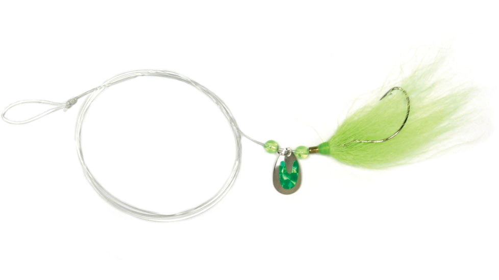 Sea Striker Fluke Killer Rig Chartreuse Silver/Chartreuse Blade 1/0 Nickel Wide Gap Hook, FK02-C