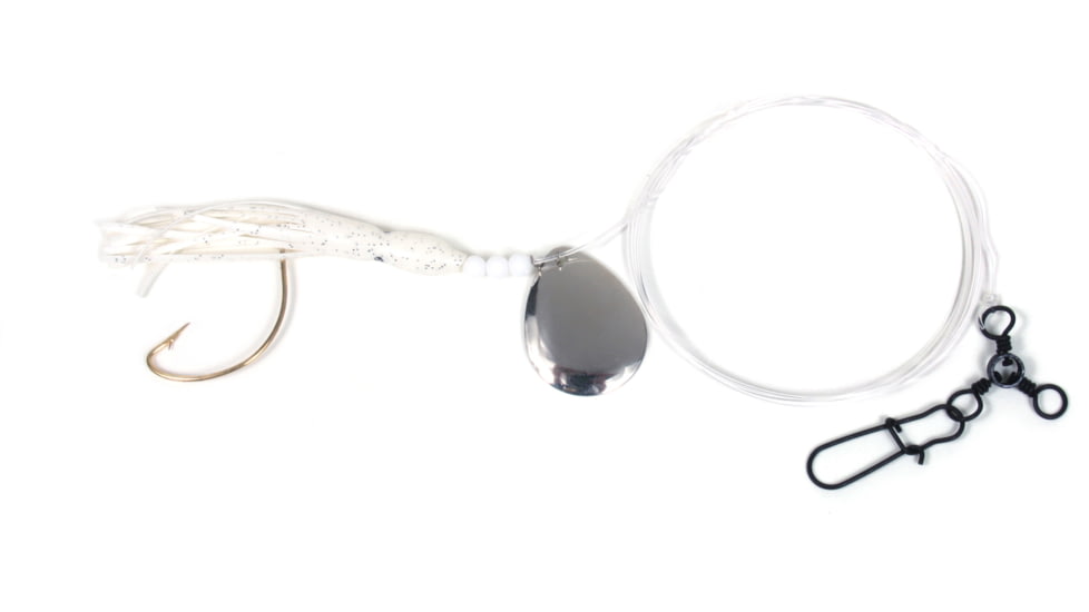 Sea Striker Fluke Squid Rig, 2/0 Wide Gap Hook, 3-Way &amp; Snap White, N8563W-20N
