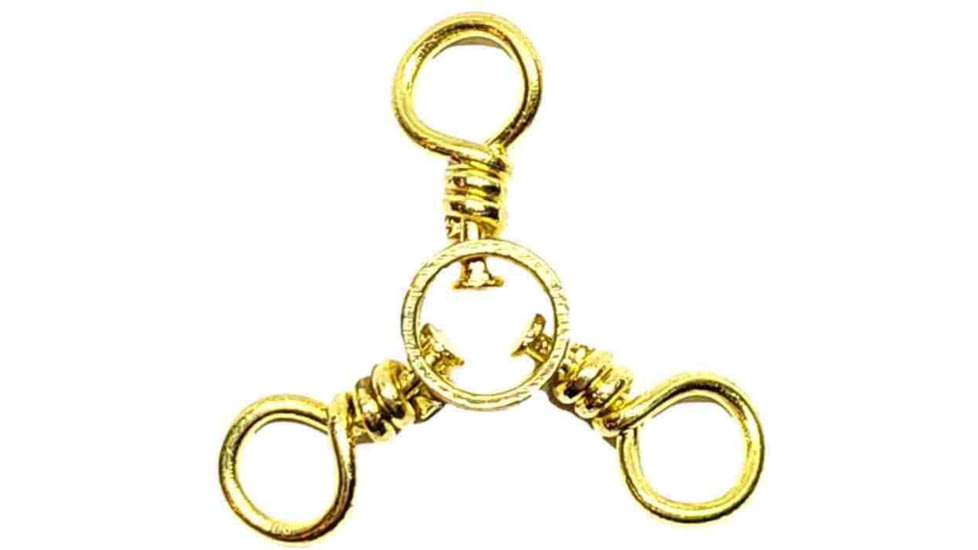 Sea Striker Interlock Snap Swivel Brass 3-Way Swivel Size 3 6 pack, SSTWS3-6