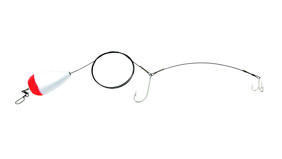 Sea Striker King Float Rig, 4" Red/White Float 80# Coated Wire 8/o Hook with 2/0 Treble, KR