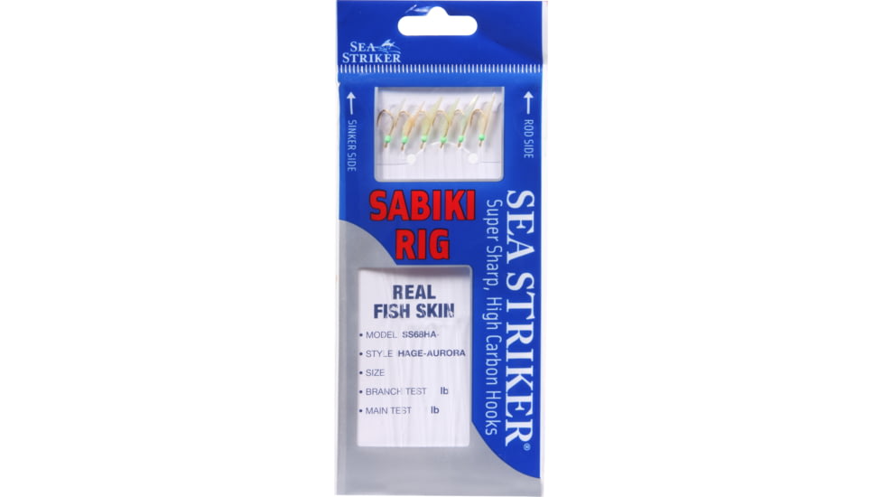 Sea Striker Pro Sabiki Rig Hage, Aurora Glow Finish, Size 4, Sz 16 Us, SS68HA-4