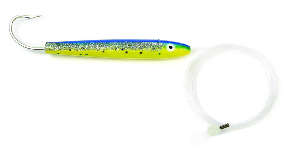 Sea Striker Rigged Cedar Plug 4&quot;, 8/0 Hook, 8 ft 100 Lb Mono Leader, Dorado, 4431R