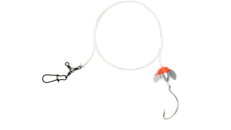 Sea Striker Spin-n-Glo Fluke Rig, 1/0 Nickel Wide Gap Hook, 42" 30 Lb Mono, Chrome, 765-CH