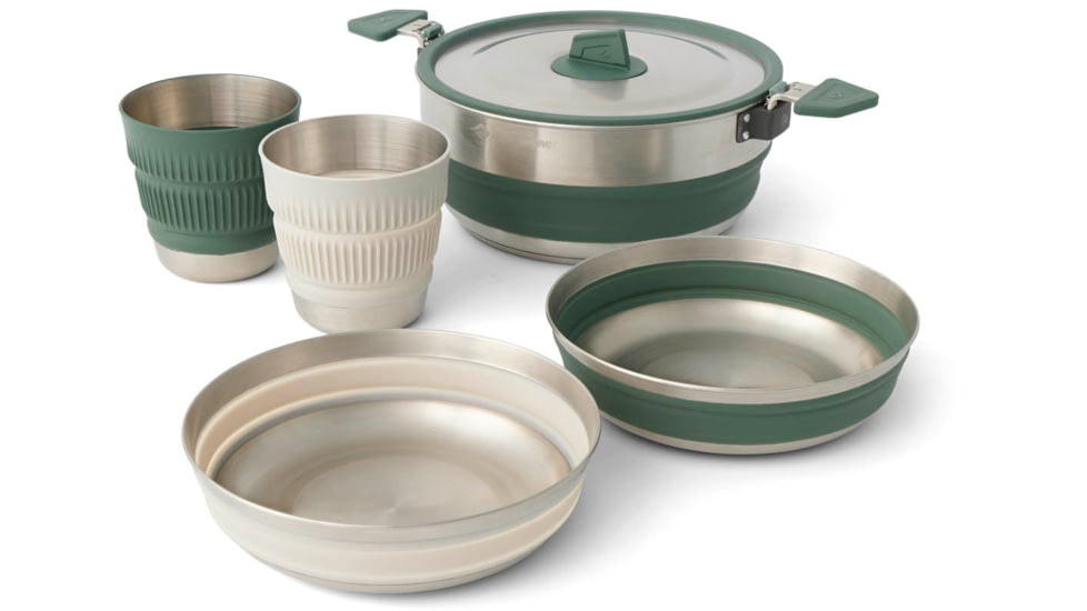 Sea to Summit Detour Stainless Steel One Pot Cook Set Multi, 2P, 5-Piece, A1223
