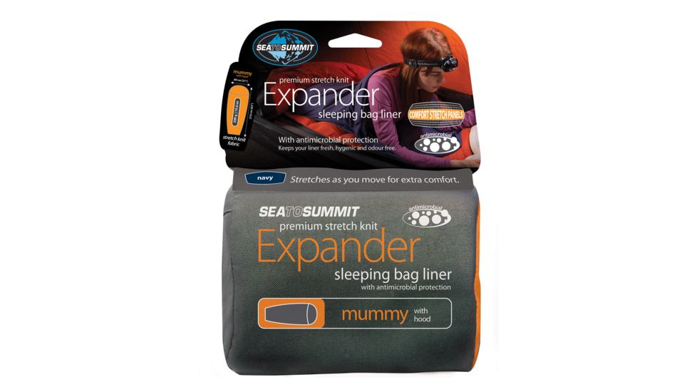 Sea to Summit Expander Travel Liner Mummy with Hood, Eucalyptus Green, 126-44