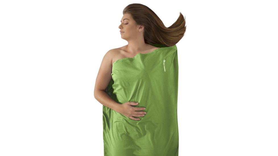 Sea to Summit Expander Travel Sleeping Bag Liner, Green, Long Rectangular, 124-40