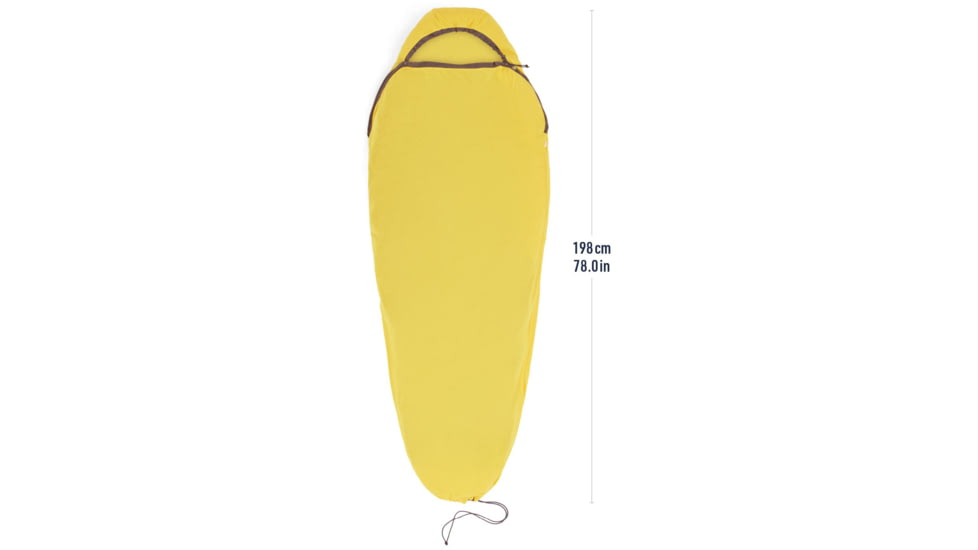 Sea to Summit Reactor Sleeping Bag Liner w/ Drawcord, Sulphur Yellow, Standard, A3202