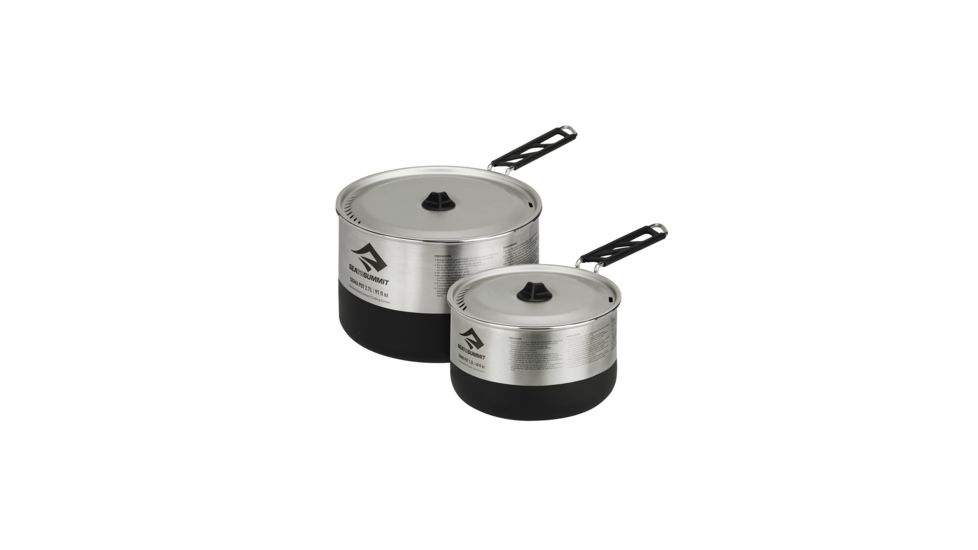 Sea to Summit Sigma Pot Set 2.0 w/ 1.2L and 2.7L Pots, Stainless Steel, 738