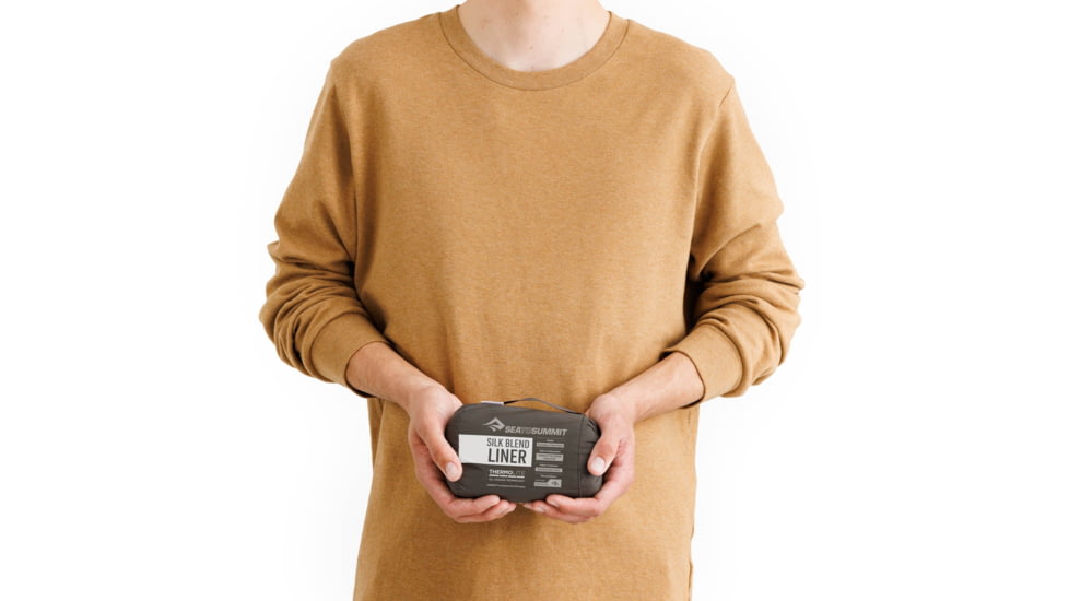 Sea to Summit Silk Blend Rectangular Sleeping Bag Liner w/ Pillow Sleeve, Moonstruck Grey, Universal, A3243