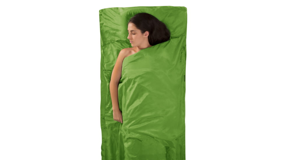 Sea to Summit Silk/Cotton Blend Traveler Sleeping Bag Liner w/ Pillow Insert, Green, 312-40