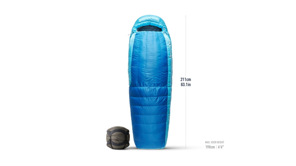 Sea to Summit Trek Down 0F/-18C Sleeping Bag, Long, Snorkel Blue, Long, S1044