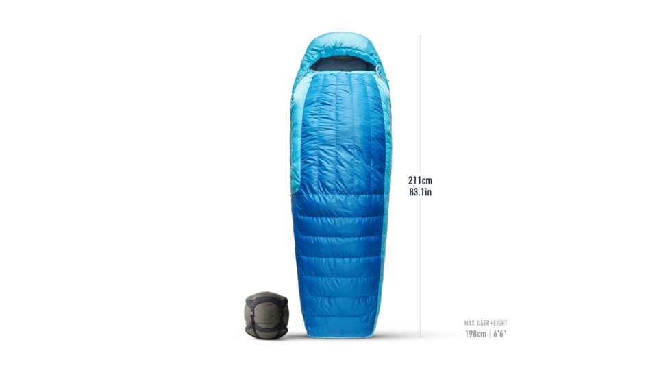 Sea to Summit Trek Down 15F/ -9C Sleeping Bag, Long, Snorkel Blue, Long, S1025