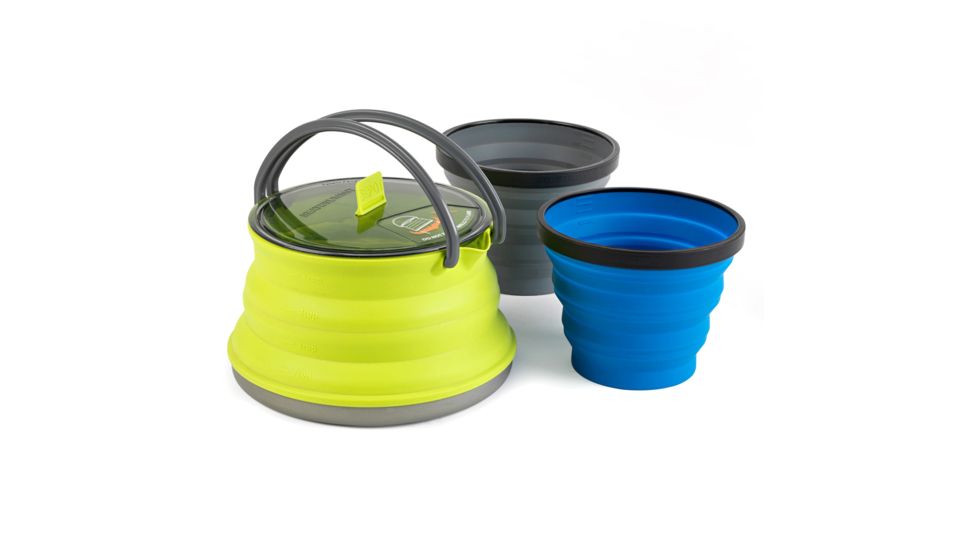 Sea to Summit X-SET 11: X Kettle - 1.3L + 2 X Mugs - Lime Green