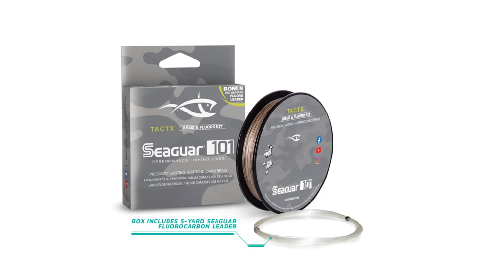 Seaguar TactX Braid and Fluoro Fishing Line, 150 yards, 40 lbs, 40TCX150
