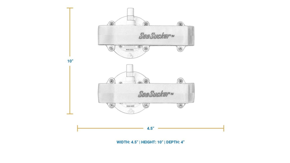 SeaSucker Horizontal Rod Holder, White, 4.5W x 10H x 4D, 810046210710