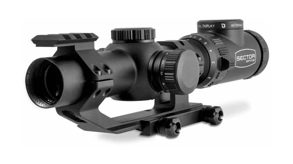Sector Optics G1 Rifle Scope, 1-8x24mm, 30mm Tube, Second Focal Plane, Illuminated Reticle w/ Internal Display, Black, SO-G1-01