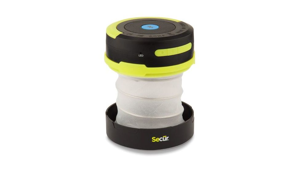 Secur Bluetooth Speaker Lantern and Flashlight, Yellow/Green, Black SP-5004