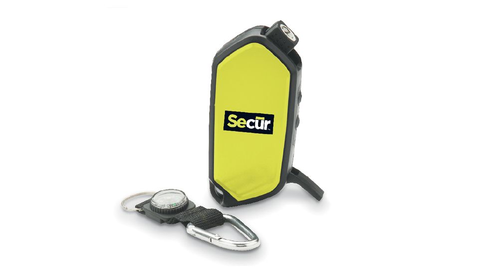 Secur Dynamo LED Fire Starter and Rechargeable Flashlight,6 Lumens,Yellow/Green/Black SP-1000