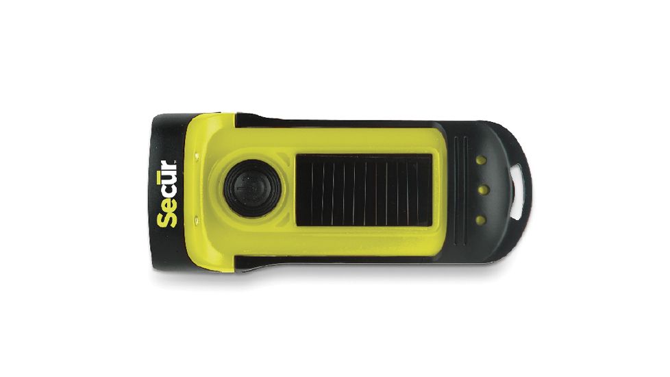 Secur Waterproof Solar/Dynamo 3 LED Flashlight,8 Lumens,Yellow/Green/Black SP-1002