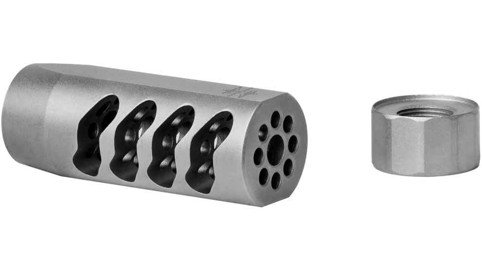 USED Seekins Precision AR Advanced Tactical Compensator Muzzle Brake, Bead Blasted Stainless, 1/2x28 Threads, 0011510033 - F, EDEMO2, Used, Condition Like New, Inspect and Rebox