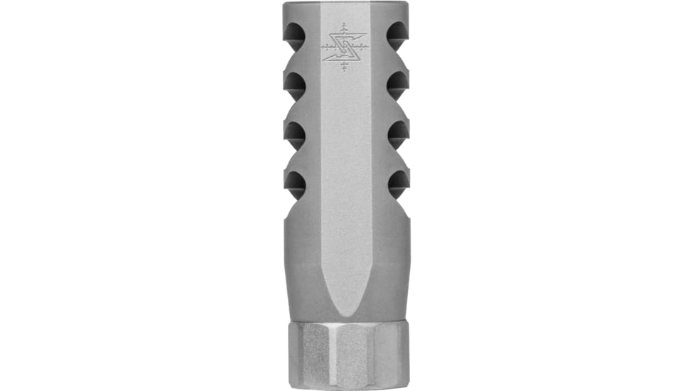 USED Seekins Precision AR Advanced Tactical Compensator Muzzle Brake, Bead Blasted Stainless, 1/2x28 Threads, 0011510033 - F, EDEMO2, Used, Condition Like New, Inspect and Rebox