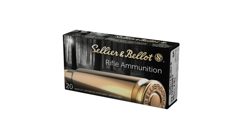 Sellier &amp; Bellot 22 Hornet 45 Grain Soft Point Rifle Ammo, 1800 Rounds, SB22HBCS